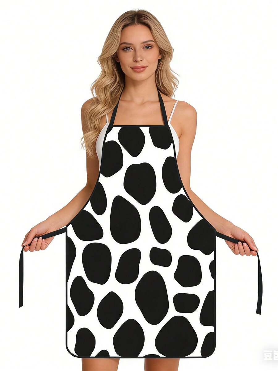 Tạp dề chống thấm nước và dầu mỡ in hình bò sữa dễ thương, yếm nấu ăn gia đình, áo choàng người lớn cá nhân hóa, đồng phục làm việc trong ngành dịch vụ ăn uống và làm bánh, bền và dễ vệ sinh. - nhiều màu - Xem 1