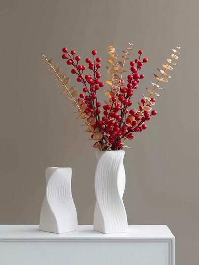 1个精美扭曲花瓶，可爱波浪纹装饰花盆，现代简约设计室内植物容器，适用于家居、卧室、客厅、书桌、梳妆台、玄关等场所，独特的非对称漩涡弯曲花瓶，适合干花、人造花、多肉植物、仙人掌等，北欧风格家居装饰配件，送给女友或植物爱好者的礼物