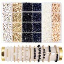 Bộ dụng cụ làm trang sức bằng đá vụn, khoảng 24 ngăn, 1300 mảnh, tự làm vòng tay, dây chuyền, phụ kiện trang sức, đá giả đá quý. - H - Xem 8