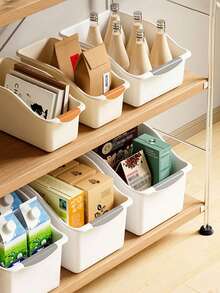 4pcs/2pcs/1pc Plastic Multi-Purpose Storage Box, Curved Wheel Design, Suitable For Household Cleaning Supplies, Home Essentials, Storage Boxes, Baskets, Home Organization Containers - Multicolor - View 8