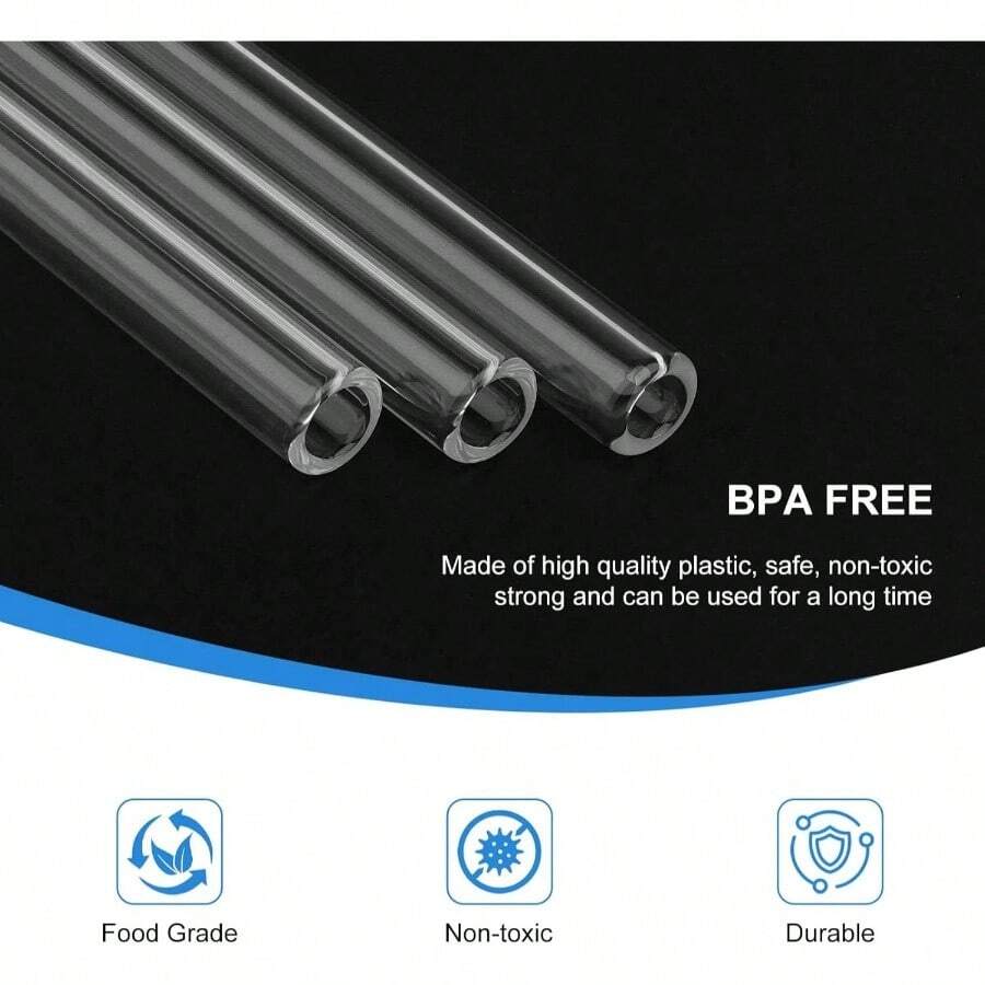 6 Pack Straws Compatible With IceFlow Flip Straw Tumbler With Handle 20oz, Glass Drinking Straws Set Smoothies Milkshake With 2 Cleaning Brushes - 20oz - Xem 1