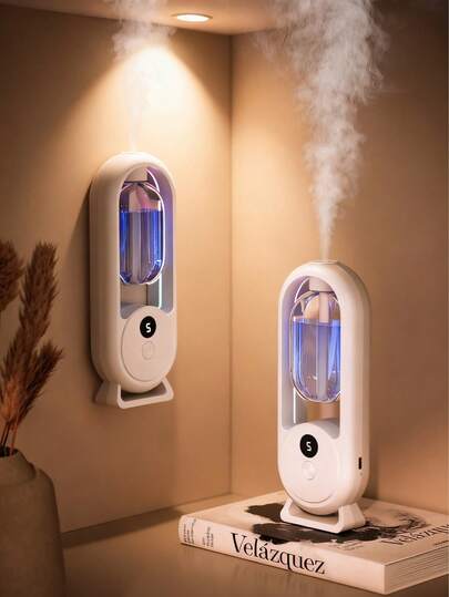 Difusor de aroma premium, humidificador de fragancia automático USB, difusor de niebla de aroma de hotel, desodorante y difusor de fragancia para inodoro, purificador de aire eléctrico, recargable, con luz de ambiente de color, adecuado para dormitorio, sala de estar, escritorio de oficina, habitación grande, habitación de mascotas, hotel, automóvil, 5 modos de funcionamiento, 6 aromas de aceites esenciales disponibles