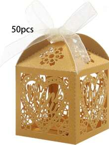 Hộp kẹo hình trái tim rỗng màu vàng "Cảm ơn", quà tặng đám cưới, quà sinh nhật, quà lưu niệm kỷ niệm. - Xem 8