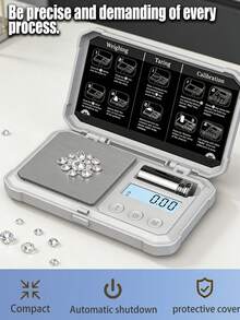 Portable Pocket Scale, Max Capacity 200g. High-Definition Digital Screen Ideal For Weighing Gold, Jewelry, Precious Stones, Ounces And Grains. LCD Display, Battery Powered (Battery Not Included). - Multicolor - View 2