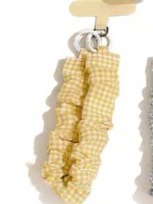 1 Ins Style Elastic Rope Plaid Phone Lanyard Super Nice Girl Key Chain Pendant Wrist Anti-Lost Ccd Female - Multicolor - View 6