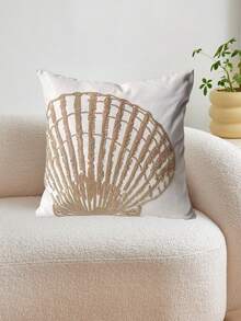 1pc Ocean Themed Starfish Seagrass Embroidery Pillowcase Home Decor - Camel - View 18