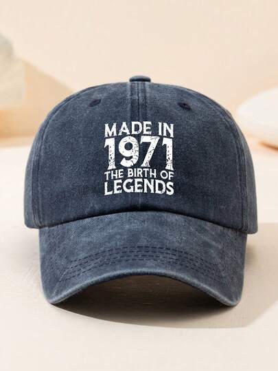 1 Unisex Retro 1971 Slogan Adjustable Baseball Cap, Soft & Comfortable, Moisture-Wicking Breathable Casual Outdoor Fashion Hat, Suitable For Daily Wear, Travel, Beach Activities, Fishing, Great Gift For Family And Friends