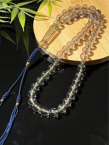 1条穆斯林手工透明45珠流苏念珠手链，优雅男女通用穆斯林念珠 - 彩色 - 查看 6