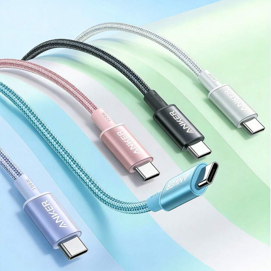 anker Nylon Braided USB-C To Type-C Fast Charging Cable, Compatible With IPhone 17/16/15/Pro/Pro Max/IPad And Other Android Phones, Supports Fast Charging, Suitable For Indoor/Outdoor/Travel And Car Use. - Multiple Colors and Specifications - View 1