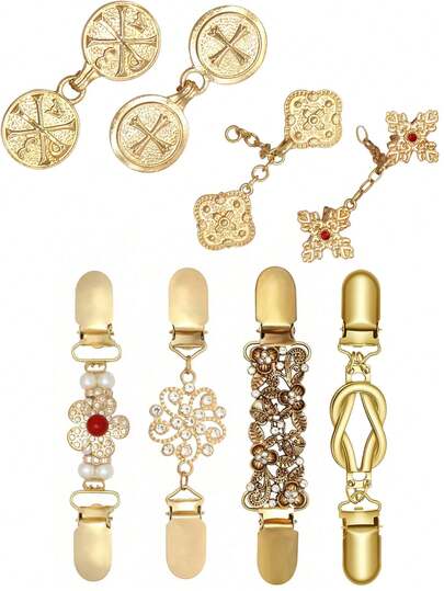 Cinch Clips Vintage Dress Clips Back Cinch Elastic Shawl Cardigan Collar Clip Fit Sweater Waist Cincher Clip Pant Waist Tightener Clothes For Women