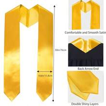 Matte Graduation Cap And Gown 2026+2025 Tassel Set With Honor Cord Graduation Stoles For High School Colle Bachelor - Black - 查看 5