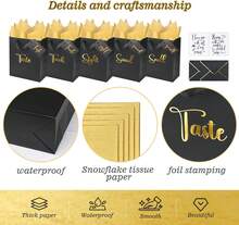 Gold Foil 5 Senses Gift Bags For Him Complete Gift Set With Labels Envelopes Cards Unique Present For Birthday Anniversary Valentine S 10x8x4 Inch - Black - View 5