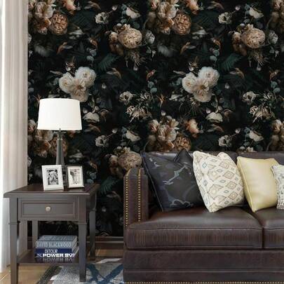 Decal trang trí nội thất họa tiết hoa hồng mộc mạc, giấy dán tường tự dính chống thấm nước, có thể tháo rời, thích hợp cho phòng khách, nhà bếp, phòng ngủ, ký túc xá, giấy dán tường bề mặt nhựa trang trí theo phong cách cổ điển, sử dụng một lần, bề mặt mờ.