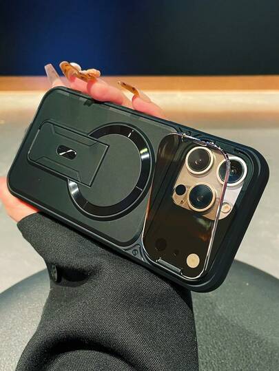 Premium Luxury Military-Grade Thick Kickstand Phone Case With Built-In Lens Cover, Foldable Stand, Magnetic Wireless Charging Support, Suitable As Gift For Loved Ones, Full-Body Precise Cutout Camera Protection Case For IPhone 17 Pro Max, 17 Pro, 16 Pro Max, 16, 15 Pro Max, 14 Pro Max, 13, 12, 11