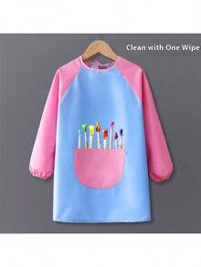 1/2/4pcs Kids Art Apron, Waterproof Long Sleeve Children's Painting Apron, Suitable For 3-8 Years Old, Pocket Art Smock For Painting, Cooking, Eating, Artist Painting Apron - Multicolor - View 8