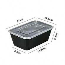100pcs Meal Box Set, Including 50 Lids And 50 Containers, Stackable For Food Storage, Leak-Proof Design To Keep Food Fresh. These Disposable Lunch Boxes Are Ideal For Takeout And Meal Prep. - Black - View 10