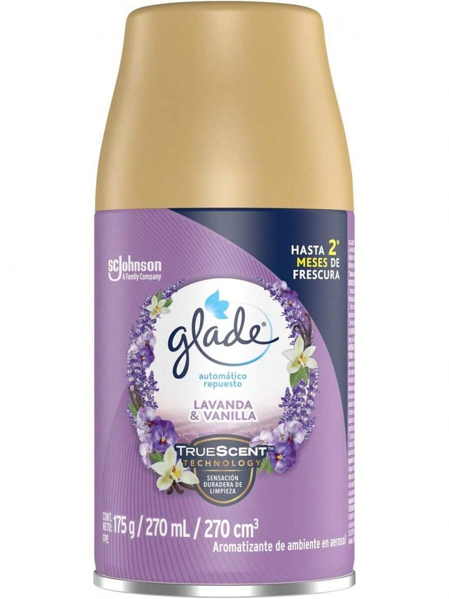 Glade Automático Aromatizante de Ambiente Continuo, Repuesto, Aroma Paraíso Azul, 175 g - Lavanda y Vainilla - Ver 1