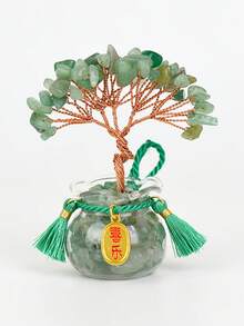 Árbol de bonsái de cristal de piedras preciosas - Buena suerte y sanación para el hogar y el escritorio - Mostaza Amarilla - Ver 11