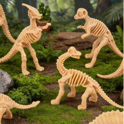 Model de schelet de dinozaur, dinozaur jurasic, decorațiune pentru birou, mini ornament pentru casă, ornament artizanal, decorațiune creativă, mini model, creatură preistorică, decorațiune minimalistă, mini ornament de colecție, ornament elegant, ornament luminos, model puzzle, model științific și educațional