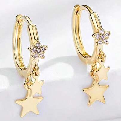 2026 European, American/Japanese, Korean/Middle Eastern Fashion Classic, Cute, Adjustable Size Girl's Earrings, 2026 Valentine's Day, Ramadan Special Promotion, Brass Material Micro Inlaid Exquisite Cute Girl's Earrings 2026 European, American/Japanese, /Middle Eastern Fashion Classic, Cute Girl's Earrings