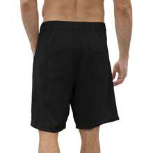 Men's Cotton And Linen Shorts - Casual, Lightweight And Comfortable For The Beach And Summer - 黑色 - 查看 4
