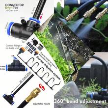 Free Bending Universal Sprinkler Set, Equipped With 8mm Hose Courtyard Sprinkler Cooling System, 7.87 Inch Hose With 360 Degree Adjustable Brass Nozzle, Suitable For Vegetable, Lawn And Garden Irrigation Systems - Universal Set - View 10