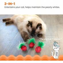 Catstages Strawbabies 3-Pack Catnip Toys Dental Crinkle Teething Toys Kittens And Indoor Cats, Interactive Pink - 草莓寶寶 + 均碼 - 查看 2