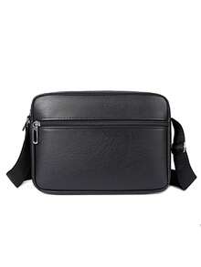 Men's Casual Crossbody Shoulder Bag, Horizontal Phone Pouch - Black - View 5