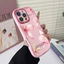 1个粉色百合花图案硅胶手机壳，带腕带，兼容 17/17 AIR/17 PROMAX/17 PRO/16/7/8/11/12/13/14/15/X/XR/Xs/Plus/Pro/Pro Max/SE2/16E - 粉色 - 查看 7