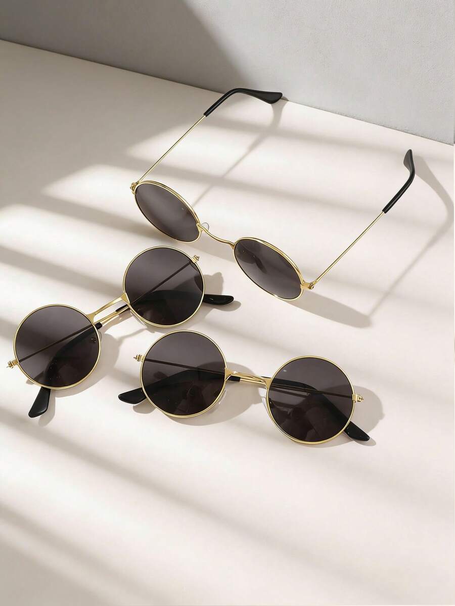 3 pares de gafas de moda para adolescentes, versátiles para uso diario - Multicolor - Ver 1