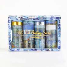 Nuevo set de papelería: cuaderno, cinta adhesiva, pegatinas - Cuaderno con tema retro, cinta adhesiva DIY, pegatinas decorativas para cuaderno, materiales de collage para bordes y fondos - Conjuntos - Ver 12