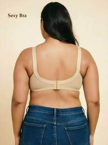 1 pieza Sujetador inalámbrico de encaje ultradelgado para mujer, estilo minimalista sexy y transpirable, talla grande para dormir, usar en casa, oficina y exteriores - Beis - Ver 4