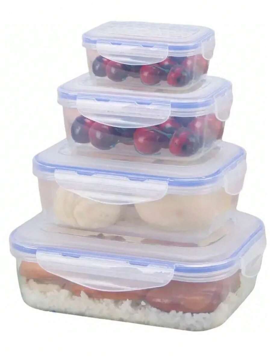 4 Topper Recipiente Contenedor Para Alimentos. Hermético - Neblina azul - Ver 1