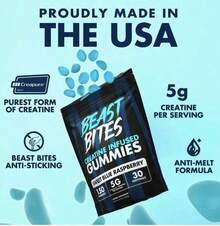 Creatine Infused Gummies - Beast Bites(Made With Creapure & NSF Certified For Sport) - Pack of 1 - 查看 4