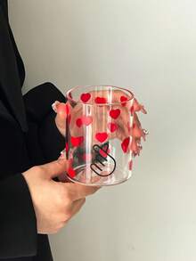1pc High Borosilicate Glass Heart-Shaped Cup, Transparent Heat-Resistant Heart Mug, Juice/Coffee Cup For Home Use - Multicolor - View 10