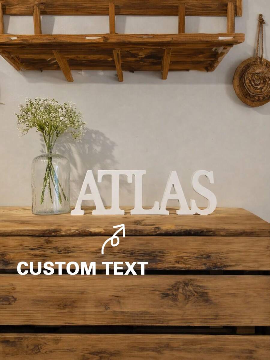 1pc Personalized Custom Name 3D Printed Letter Decor, Custom English Name Desktop Decoration, One-Piece 3D Letter Ornament, Creative Modern Home Decor Accent, Couple Keepsake, Wedding Table Decor, Desktop Display Prop, Anniversary Gift - Multicolor - View 1