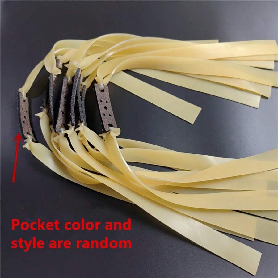 1.5mm Thick Flat Rubber Bands, 5/10pcs/Pack, Random Color And Design, Durable Slingshot Flat Rubber Bands, Outdoor Shooting Competition Accessories - Khaki - View 1