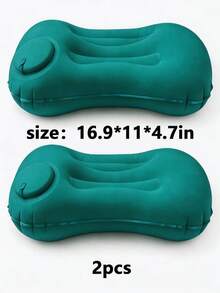1 pieza Almohada de viaje inflable cuadrada - Soporte para el cuello para coche y avión, también adecuada como cojín lumbar, ideal para vuelos y viajes por carretera largos, accesorio de aviación cómodo, equipo de viaje elegante, material inflable, equipo de camping - Multicolor - Ver 9