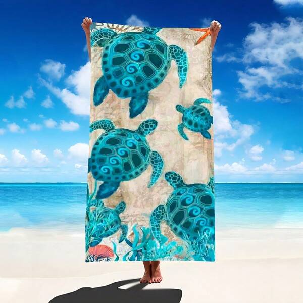 1pc Ultra-Soft Microfiber Extra Large Beach Blanket, Super Absorbent Bath Towel, Suitable For Travel, Swimming Pool, Diving, Surfing, Yoga, Camping, Available In Multiple Sizes, Beach Accessories For Beach, Pool, Travel, Camping, Yoga