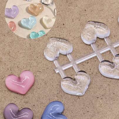 50 Consejos Sólidos con Forma de Corazón Tarjetas de Muestra de Esmalte de Uñas, Gráfico de Color de Uñas Transparente Cristalino para Entrenamiento de Salón de Uñas, Práctica y Profesionales Principiantes