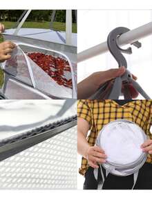 1 chiếc lưới phơi đa năng có khóa kéo, lưới phơi quần áo, lưới phơi rau/cá gia dụng, giỏ phơi gấp gọn, chống gió, chống bụi, chống côn trùng, dùng được trong nhà và ngoài trời. - Nhiều màu - Xem 6