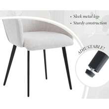 Dining Chairs Set Of 2 Linen Kitchen Side Chair For Dining Room Modern Corner Chair With Metal Legs Beige-2(Linen ) - Beige-2(linen) - View 6