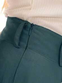 Women's Wide Leg High Waist Wide Leg Pants - Teal Blue - View 5