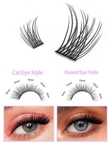 144 Pairs Sanishi Lashes, DIY Eyelash Extension, C & D Curl Lashes, For Home Uselash Clusters,Eyelash Clusters,Individual Eyelashes,Lashes,Fake Lashes - 黑色 - 查看 6