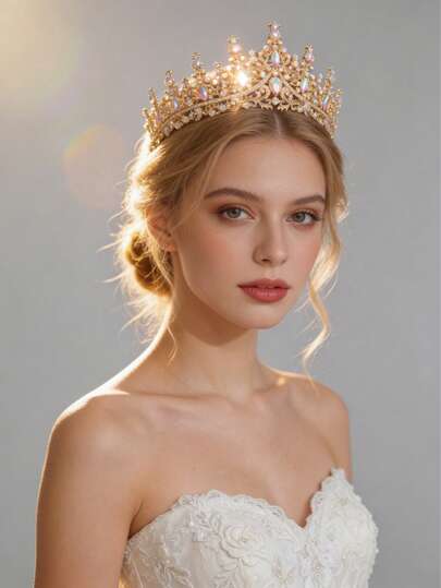 1 chiếc vương miện cài tóc cho nữ, phụ kiện cài tóc cho tiệc sinh nhật, đám cưới, trang phục hóa trang.