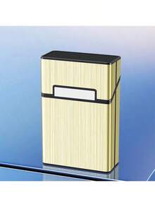 1pc Aluminum Alloy Brushed Metal Cigarette Case, Men's 20-Cigarette Capacity Creative Portable Thick Cigarette Box, Suitable For Outdoor Carrying, Sharing And Gifting - Multicolor - View 11