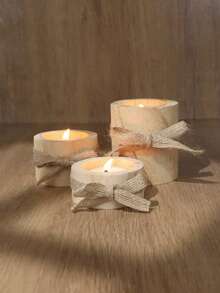1/3pcs Wooden Tea Candle Holder, Wooden Incense Candle Holder, Suitable For Wedding Birthday Centerpiece Decor, Tabletop Planter, Rustic Style Centerpiece Home Decor (Candles Not Included), Graduation Gift - A - View 6