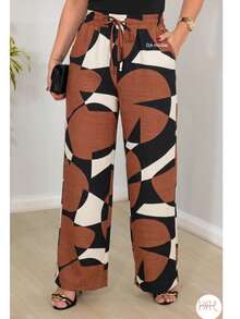 Wide-Leg Pants In DUNA Fabric, Unlined, Woven Fabric WITHOUT Elastane, With Pockets (Size Chart Available) - Brick - View 3