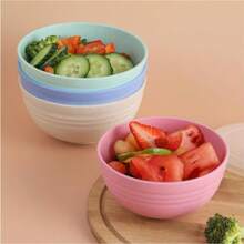 [Shatterproof Cereal Bowl Set] 4pcs Shatterproof Non-Breakable Cereal Bowl Set | 24oz PP Plastic Bowls For Soup/Rice/Cereal - Microwave And Dishwasher - Lightweight Tableware For Home, Camping And Gifts (4 Colors) - Multicolor - View 4