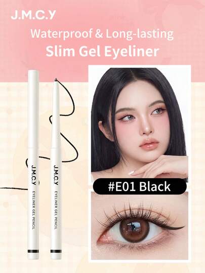 J.M.C.Y ปากกาอายไลเนอร์สองหัวพร้อมแปรง, กันน้ำและกันเหงื่อ, ไม่เลอะ, เหมาะสำหรับผู้เริ่มต้น
